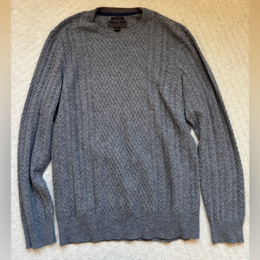 Jos. A. Bank Reserve Charcoal Crewneck Cashmere Sweater